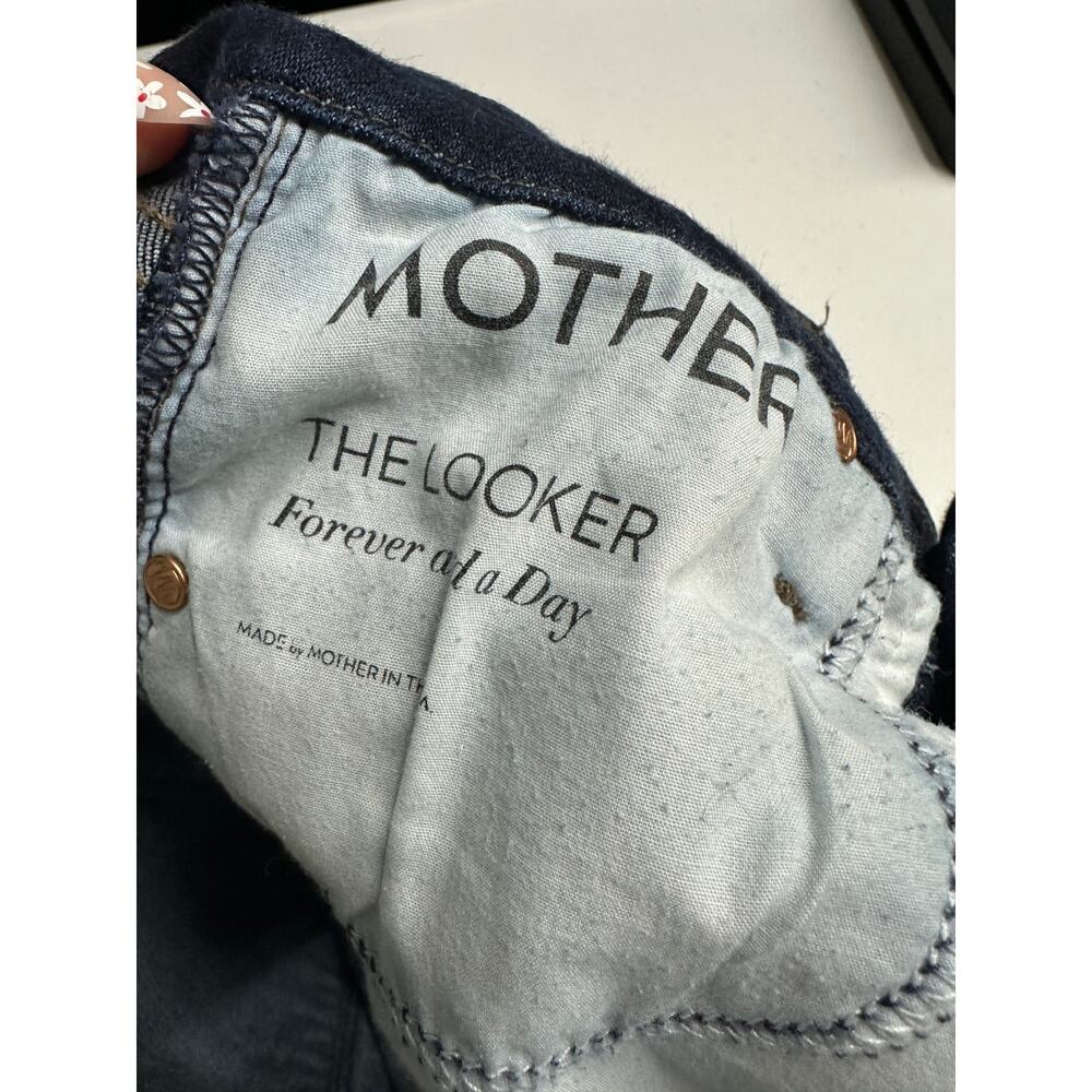 Mother Womens The Looker Jeans Sz 25 Dark Wash Skinny Stretch Low Rise - Picture 6 of 7